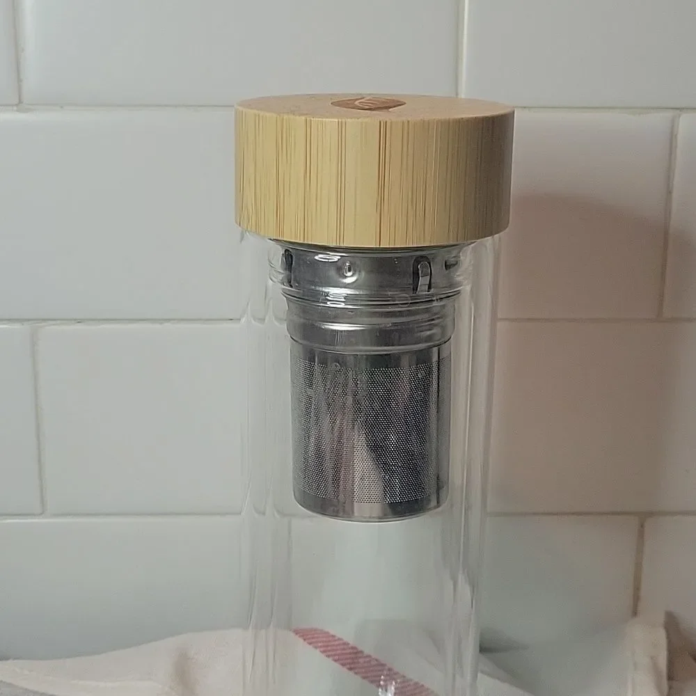 Tease 3 in 1 Sustainable Glass and Bamboo Tea Tumbler 15oz